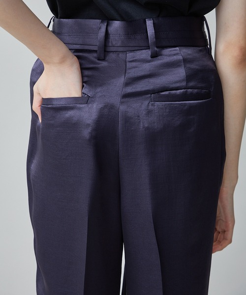 city（シティ）の「【CITY】ソフトリンクルサテンセミフレアーパンツ（その他パンツ・レディース・ネイビー/ブラウン・1/2）」の22枚目の写真