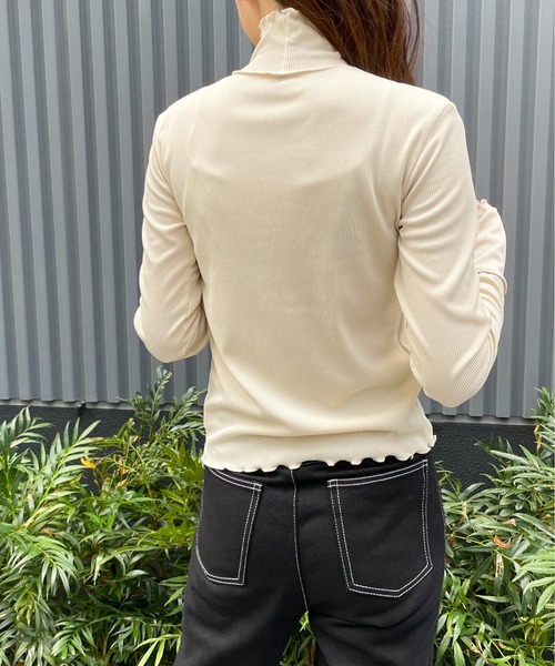 Meli rich（メリーリッチ）の「さり気ない洒落感。リブハイネックメロウプルオーバー（Tシャツ/カットソー・レディース・ブラック/カーキ/アイボリー・FREE）」の7枚目の写真