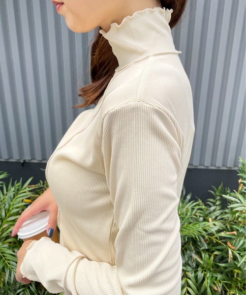 Meli rich（メリーリッチ）の「さり気ない洒落感。リブハイネックメロウプルオーバー（Tシャツ/カットソー・レディース・ブラック/カーキ/アイボリー・FREE）」の9枚目の写真