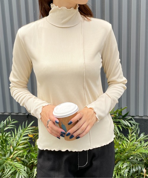 Meli rich（メリーリッチ）の「さり気ない洒落感。リブハイネックメロウプルオーバー（Tシャツ/カットソー・レディース・ブラック/カーキ/アイボリー・FREE）」の12枚目の写真