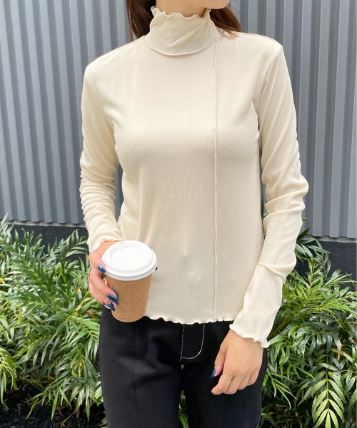 Meli rich（メリーリッチ）の「さり気ない洒落感。リブハイネックメロウプルオーバー（Tシャツ/カットソー・レディース・ブラック/カーキ/アイボリー・FREE）」の13枚目の写真