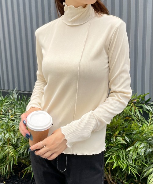 Meli rich（メリーリッチ）の「さり気ない洒落感。リブハイネックメロウプルオーバー（Tシャツ/カットソー・レディース・ブラック/カーキ/アイボリー・FREE）」の14枚目の写真