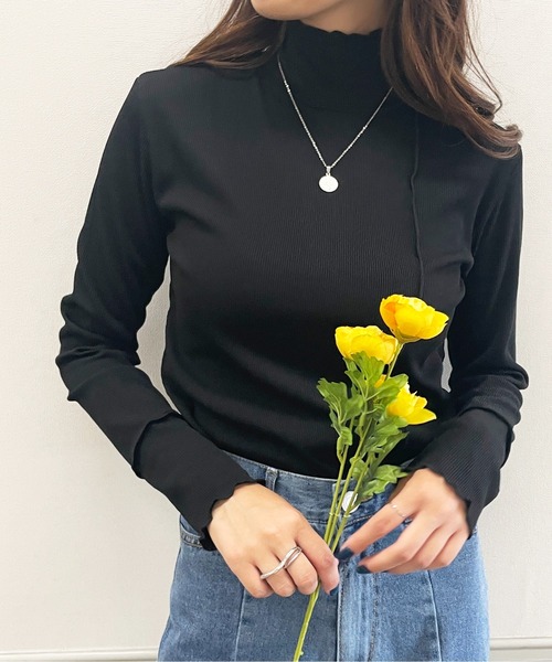 Meli rich（メリーリッチ）の「さり気ない洒落感。リブハイネックメロウプルオーバー（Tシャツ/カットソー・レディース・ブラック/カーキ/アイボリー・FREE）」の16枚目の写真