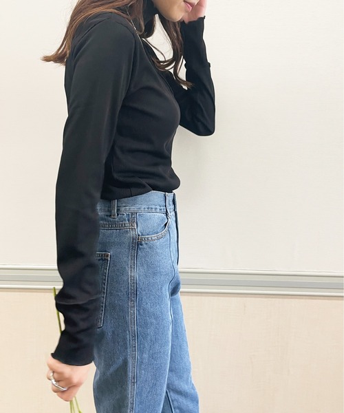 Meli rich（メリーリッチ）の「さり気ない洒落感。リブハイネックメロウプルオーバー（Tシャツ/カットソー・レディース・ブラック/カーキ/アイボリー・FREE）」の20枚目の写真