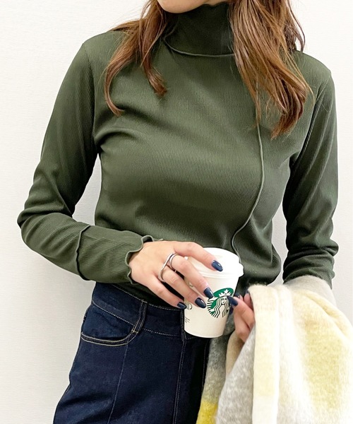 Meli rich（メリーリッチ）の「さり気ない洒落感。リブハイネックメロウプルオーバー（Tシャツ/カットソー・レディース・ブラック/カーキ/アイボリー・FREE）」の21枚目の写真