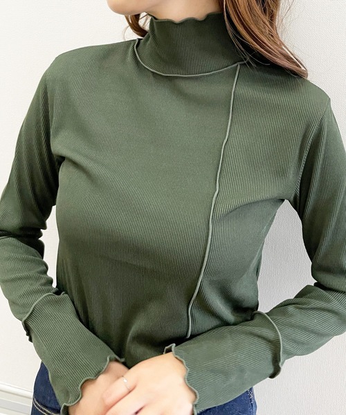 Meli rich（メリーリッチ）の「さり気ない洒落感。リブハイネックメロウプルオーバー（Tシャツ/カットソー・レディース・ブラック/カーキ/アイボリー・FREE）」の22枚目の写真