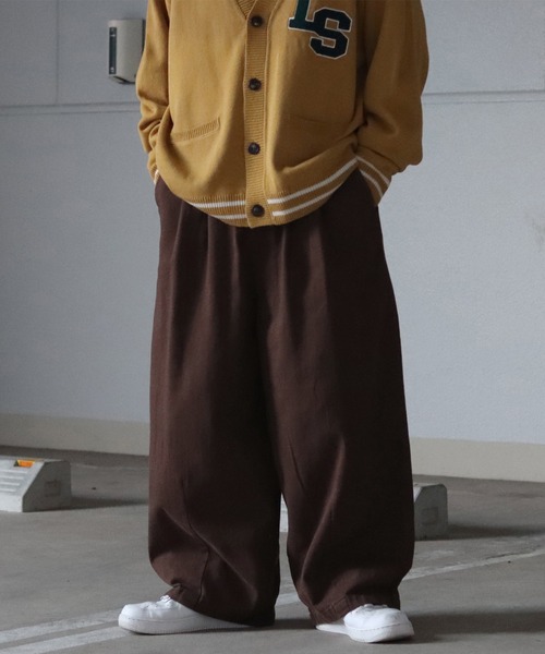 ILL'S(イルズ)の「ビッグシルエット ツイル / デニム イージーワイドバルーンパンツ 【ILL'S / イルズ】(デニムパンツ・メンズ・ホワイト/ブラウン/ネイビー/チャコールグレー/カーキ/スミクロ/サックスブルー・M/L)」の19枚目の写真