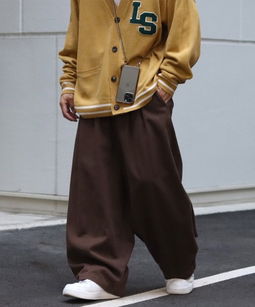 ILL'S(イルズ)の「ビッグシルエット ツイル / デニム イージーワイドバルーンパンツ 【ILL'S / イルズ】(デニムパンツ・メンズ・ホワイト/ブラウン/ネイビー/チャコールグレー/カーキ/スミクロ/サックスブルー・M/L)」の20枚目の写真