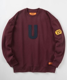 UNIVERSAL OVERALL（ユニバーサルオーバーオール）の「【UNIVERSAL OVERALL/ユニバーサルオーバーオール】ビッグシルエット 【U】パッチ ワンポイント スウェット/長袖トレーナー/裏起毛（スウェット・メンズ）」