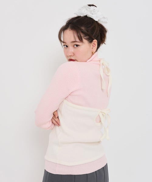 TINA:JOJUN(ティーナジョジュン)の「アンチピリング リブタートルニット TINA:JOJUN(ニット/セーター・レディース・ホワイト/ブラック/ベージュ/ミント/ライトピンク/ホワイト×パープル/クリーム/ブルー/レッド/グリーン/ブラウン/ネイビー/ベビーピンク・M)」の12枚目の写真