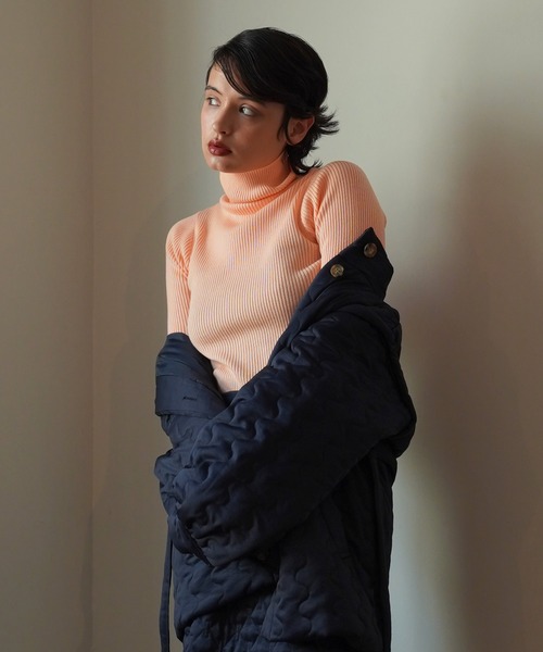 TINA:JOJUN(ティーナジョジュン)の「アンチピリング リブタートルニット TINA:JOJUN(ニット/セーター・レディース・ホワイト/ブラック/ベージュ/ミント/ライトピンク/ホワイト×パープル/クリーム/ブルー/レッド/グリーン/ブラウン/ネイビー/ベビーピンク・M)」の16枚目の写真