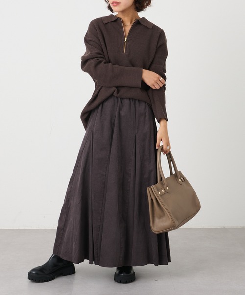 OUVRAGE CLASSE(ウヴラージュクラス)の「細コールフレアスカート(スカート・レディース・ベージュ/チャコールグレー/ブルー・FREE)」の13枚目の写真