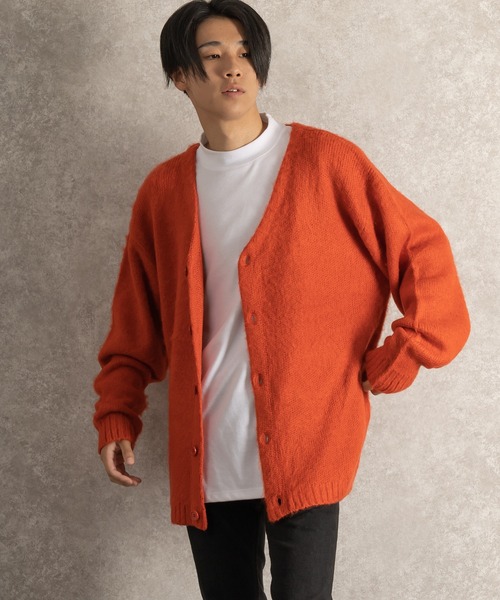 SlashDate(スラッシュデイト)の「モヘアライクルーズニットカーディガン/ビッグシルエット(カーディガン/ボレロ・メンズ・グレー/ネイビー/イエロー/グリーン/オレンジ・XL/L/M)」の18枚目の写真