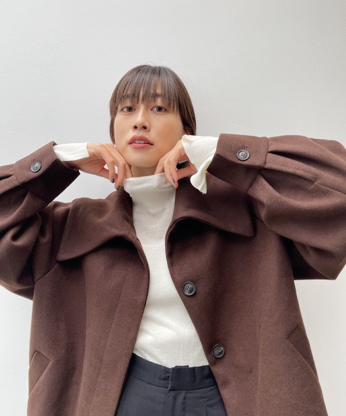 美品 y/m by なとりか なとりか×y/m ビックカラーコート ブラック 美品 