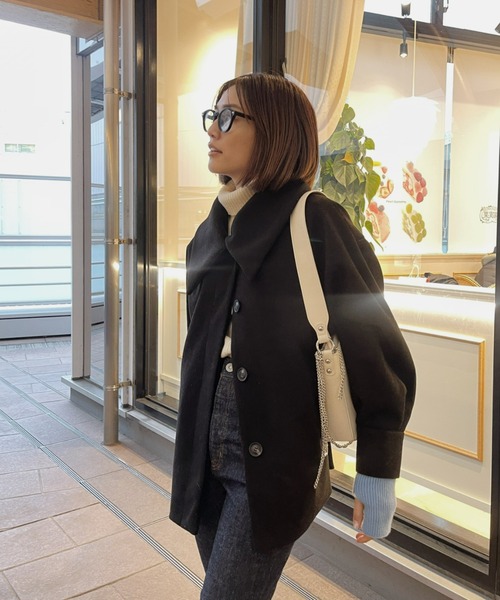 美品 y/m by なとりか なとりか×y/m ビックカラーコート ブラック 美品 