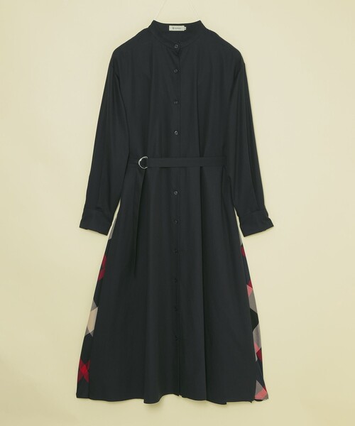 CB CRESTBRIDGE（シービークレストブリッジ）の「サイドチェックワンピース（ワンピース・レディース・ダークネイビー/ベージュ系その他7・M/S）」の9枚目の写真