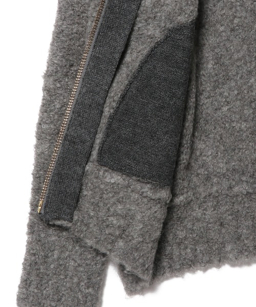 ESTNATION(エストネーション)の「ESTNATION / MA-1 アルパカニットブルゾン(MA-1・メンズ・グレー/ダークブラウン・MEDIUM/LARGE)」の4枚目の写真