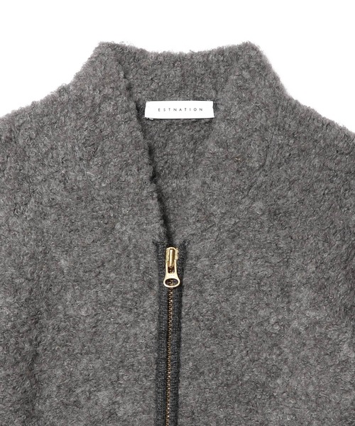 ESTNATION(エストネーション)の「ESTNATION / MA-1 アルパカニットブルゾン(MA-1・メンズ・グレー/ダークブラウン・MEDIUM/LARGE)」の5枚目の写真