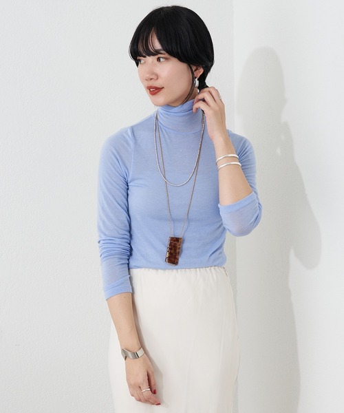 SHENERY（シーナリー）の「シアータートルネックプルオーバー（Tシャツ/カットソー・レディース・ブラック/オフホワイト/オレンジ/イエロー/ブルー/ピンク・FREE）」の4枚目の写真