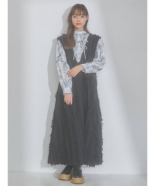 merry jenny（メリージェニー）の「orientalリボンリボンブラウス（シャツ/ブラウス・レディース・グレー/ブルー・FREE）」の4枚目の写真