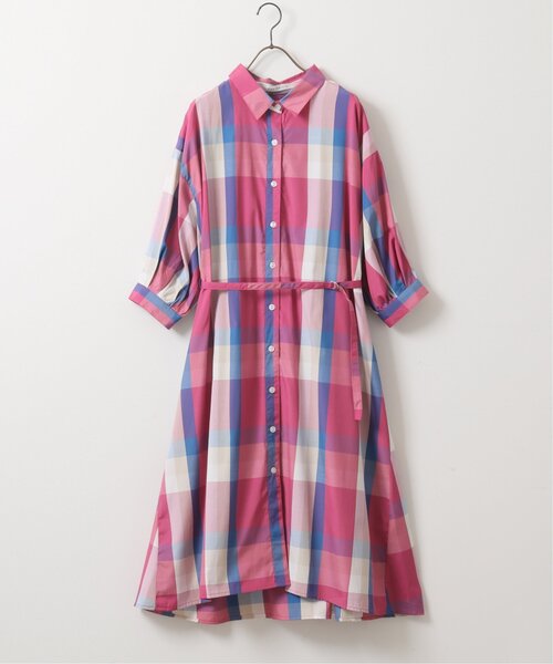 RAY CASSIN（レイカズン）の「ビックチェックシャツワンピース（シャツワンピース・レディース・イエロー/ピンク/ブルー・FREE）」の19枚目の写真