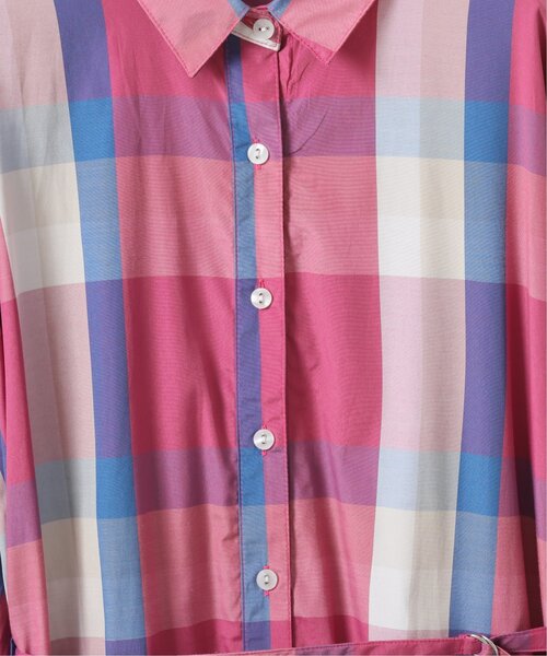 RAY CASSIN（レイカズン）の「ビックチェックシャツワンピース（シャツワンピース・レディース・イエロー/ピンク/ブルー・FREE）」の18枚目の写真