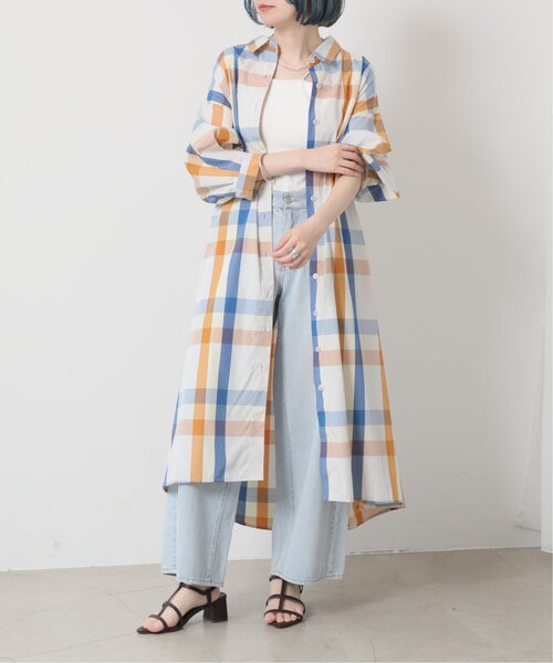 RAY CASSIN（レイカズン）の「ビックチェックシャツワンピース（シャツワンピース・レディース・イエロー/ピンク/ブルー・FREE）」の17枚目の写真