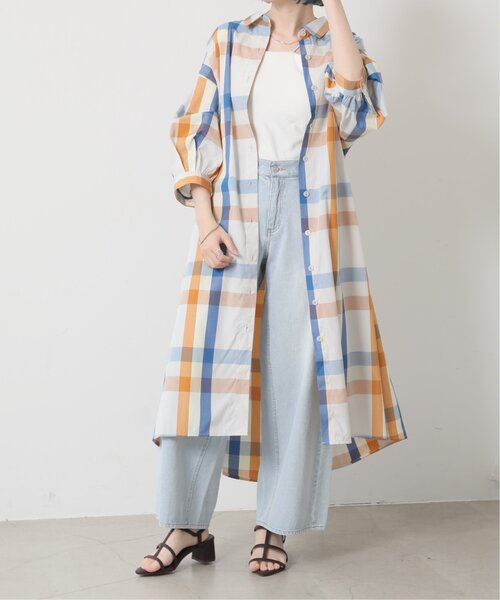 RAY CASSIN（レイカズン）の「ビックチェックシャツワンピース（シャツワンピース・レディース・イエロー/ピンク/ブルー・FREE）」の16枚目の写真