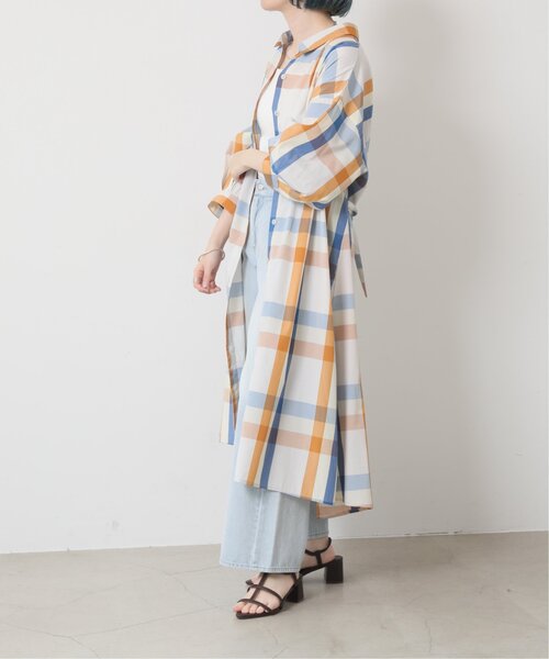 RAY CASSIN（レイカズン）の「ビックチェックシャツワンピース（シャツワンピース・レディース・イエロー/ピンク/ブルー・FREE）」の14枚目の写真