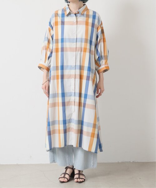 RAY CASSIN（レイカズン）の「ビックチェックシャツワンピース（シャツワンピース・レディース・イエロー/ピンク/ブルー・FREE）」の12枚目の写真