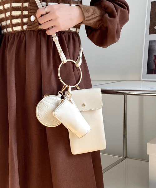 DIAVEL（ディアベル）の「ミニバッグ3点セット サコッシュ ポーチ（ボディバッグ/ウエストポーチ・レディース・ホワイト/ブラック・F）」の16枚目の写真