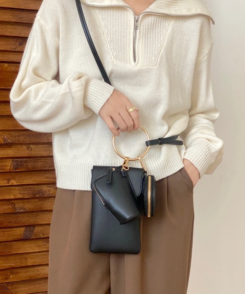 DIAVEL（ディアベル）の「ミニバッグ3点セット サコッシュ ポーチ（ボディバッグ/ウエストポーチ・レディース・ホワイト/ブラック・F）」の22枚目の写真