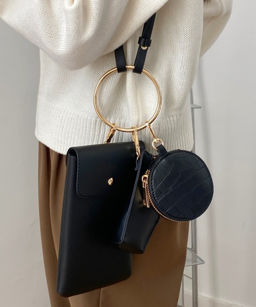 DIAVEL（ディアベル）の「ミニバッグ3点セット サコッシュ ポーチ（ボディバッグ/ウエストポーチ・レディース・ホワイト/ブラック・F）」の8枚目の写真