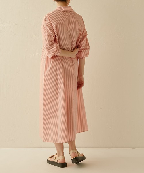 COLLAGE GALLARDAGALANTE（コラージュガリャルダガランテ）の「スキッパーシャツワンピース（シャツワンピース・レディース・ネイビー/オレンジ/ブルー・FREE）」の9枚目の写真