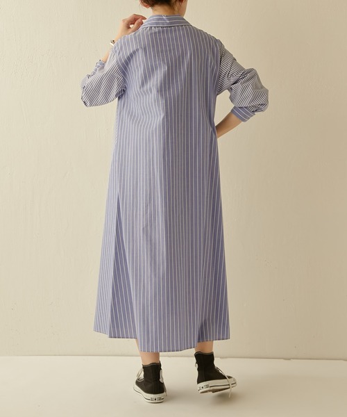 COLLAGE GALLARDAGALANTE（コラージュガリャルダガランテ）の「スキッパーシャツワンピース（シャツワンピース・レディース・ネイビー/オレンジ/ブルー・FREE）」の13枚目の写真