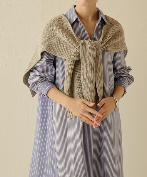 COLLAGE GALLARDAGALANTE（コラージュガリャルダガランテ）の「スキッパーシャツワンピース（シャツワンピース・レディース・ネイビー/オレンジ/ブルー・FREE）」の11枚目の写真