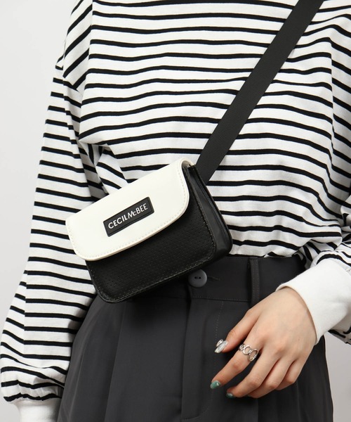 CECIL McBEE（セシルマクビー）の「CECIL McBEE bon voyage ベルトポーチ（ボディバッグ/ウエストポーチ・レディース・ブラック/ホワイト/ピンク・F）」の7枚目の写真