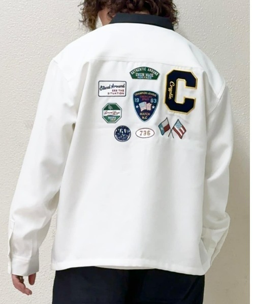 BACK NUMBER（バックナンバー）の「【BACK NUMBER】刺繍ワークシャツ（シャツ/ブラウス・メンズ・オリーブ/ホワイト/ブラック・M/L/XL）」の2枚目の写真