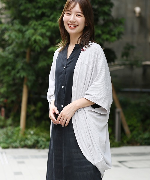 チチカカ（チチカカ）の「サラサラテレコカーディガン（カーディガン/ボレロ・レディース・グレー/ブルー/ブラック/カーキ・FREE）」の3枚目の写真