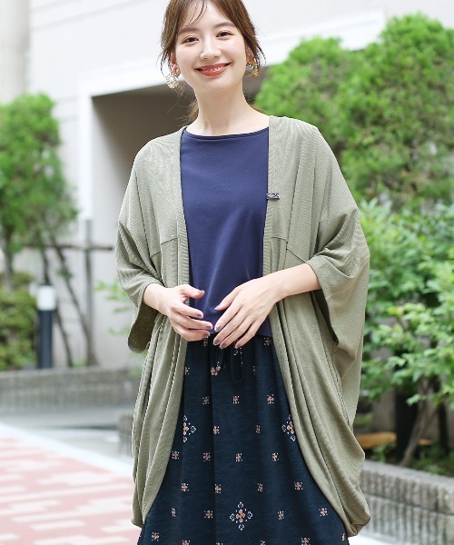 チチカカ（チチカカ）の「サラサラテレコカーディガン（カーディガン/ボレロ・レディース・グレー/ブルー/ブラック/カーキ・FREE）」の4枚目の写真