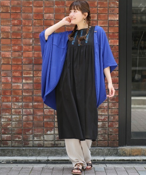 チチカカ（チチカカ）の「サラサラテレコカーディガン（カーディガン/ボレロ・レディース・グレー/ブルー/ブラック/カーキ・FREE）」の6枚目の写真