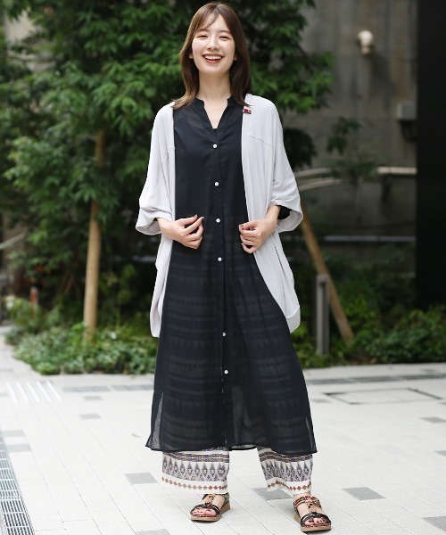 チチカカ（チチカカ）の「サラサラテレコカーディガン（カーディガン/ボレロ・レディース・グレー/ブルー/ブラック/カーキ・FREE）」の12枚目の写真