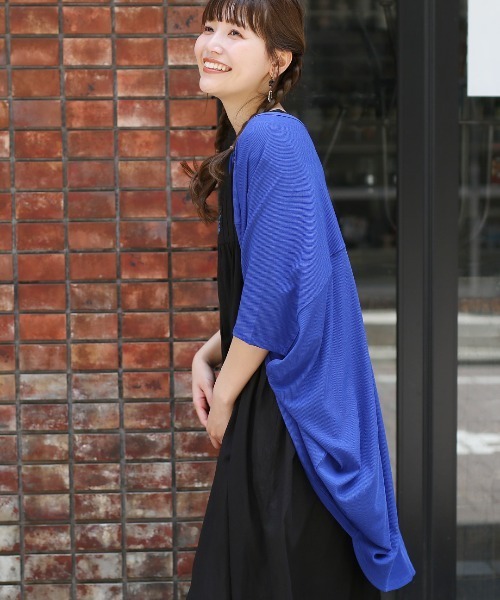 チチカカ（チチカカ）の「サラサラテレコカーディガン（カーディガン/ボレロ・レディース・グレー/ブルー/ブラック/カーキ・FREE）」の7枚目の写真