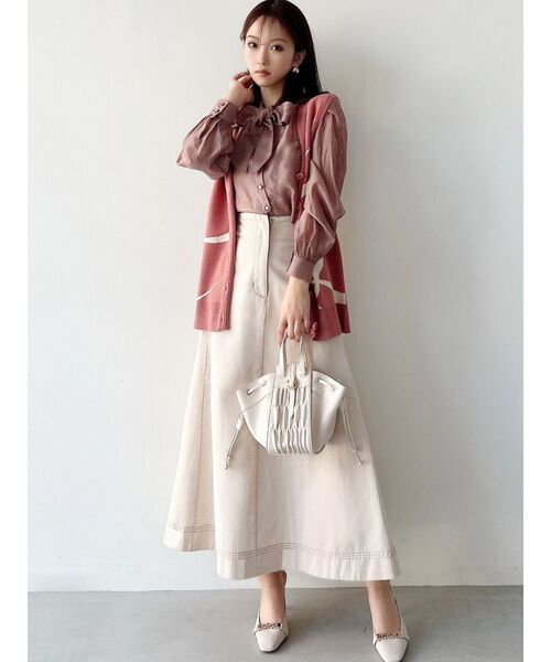 RESEXXY（リゼクシー）の「ニュアンスパターンニットベスト【セットアップ着用可能】（ベスト・レディース・ブラック/ピンク/イエロー・FREE）」の20枚目の写真