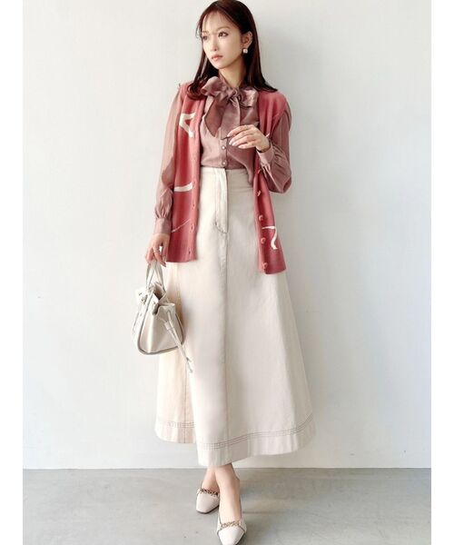 RESEXXY（リゼクシー）の「ニュアンスパターンニットベスト【セットアップ着用可能】（ベスト・レディース・ブラック/ピンク/イエロー・FREE）」の21枚目の写真