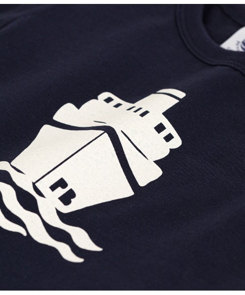 PETIT BATEAU(プチバトー)の「プリント半袖Tシャツ(Tシャツ/カットソー・キッズ・オフホワイト/ダークネイビー/レッド/グリーン・18MONTH/12MONTH/24MONTH/36MONTH)」の6枚目の写真