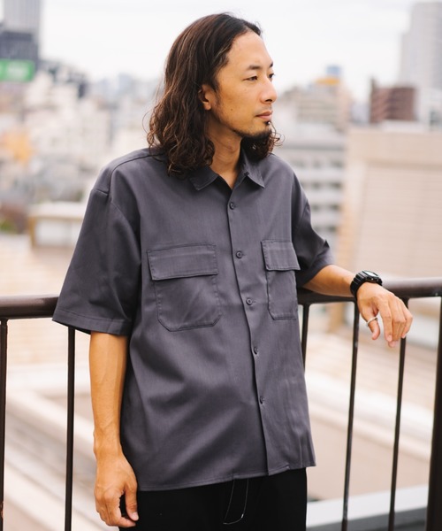 Dickies（ディッキーズ）の「【Dickies】DK WORK SHIRT / ディッキーズ 半袖 ワークシャツ（シャツ/ブラウス・メンズ・ベージュ/ブルー系その他/ミント/グリーン/ライトブラウン/オフホワイト/ブラック/ネイビー/オレンジ/チャコール・M/L/XL）」の4枚目の写真