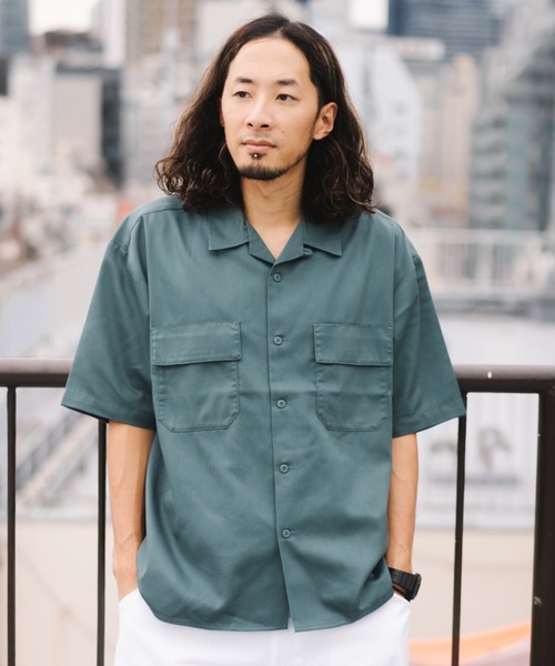 Dickies（ディッキーズ）の「【Dickies】DK WORK SHIRT / ディッキーズ 半袖 ワークシャツ（シャツ/ブラウス・メンズ・ベージュ/ブルー系その他/ミント/グリーン/ライトブラウン/オフホワイト/ブラック/ネイビー/オレンジ/チャコール・M/L/XL）」の7枚目の写真
