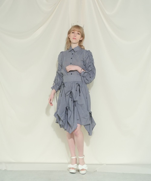 PAIN（ペイン）の「スリーブギャザーブラウス（シャツ/ブラウス・レディース・チェック/ホワイト/ブルー・FREE）」の7枚目の写真