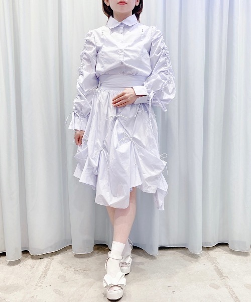 PAIN（ペイン）の「スリーブギャザーブラウス（シャツ/ブラウス・レディース・チェック/ホワイト/ブルー・FREE）」の15枚目の写真